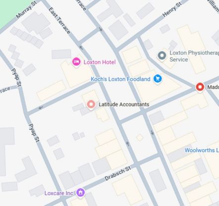 Map showing Loxton office location