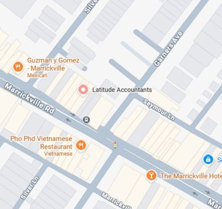 Map showing Marrickville office location