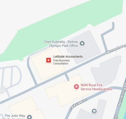 Map showing Sydney Olympic Park office location