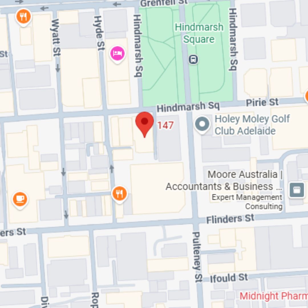 Map showing Adelaide office location